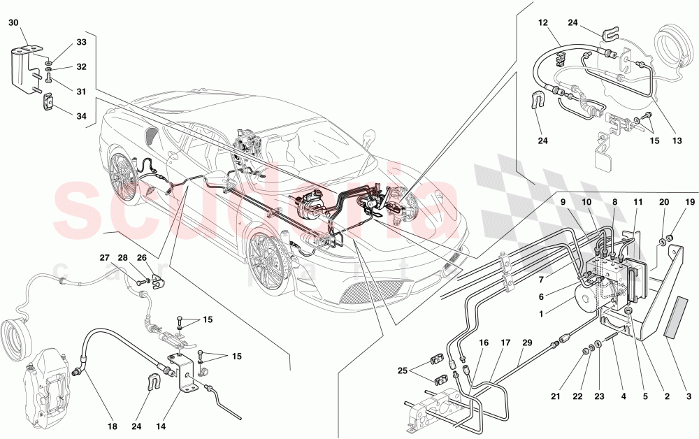 BRAKE SYSTEM -Applicable for GD- of Ferrari Ferrari 430 Scuderia Spider 16M