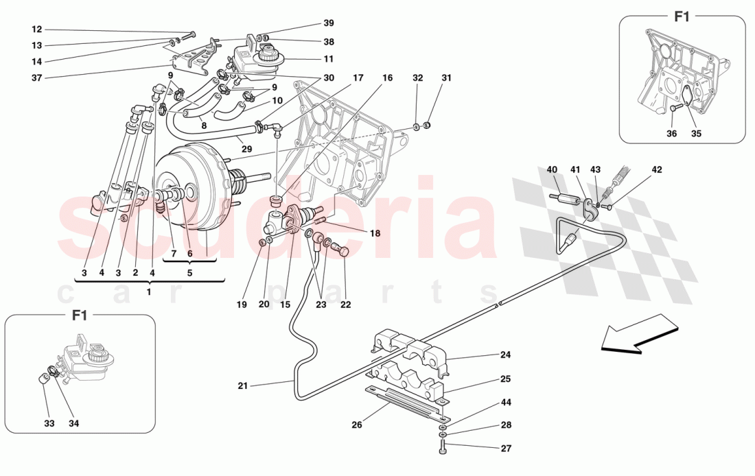 BRAKES AND CLUTCH HYDRAULIC CONTROLS -Valid for GD- of Ferrari Ferrari 360 Spider