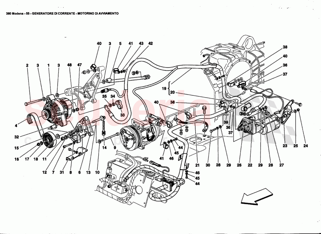 CURRENT GENERATOR - STARTING MOTOR of Ferrari Ferrari 360 Modena