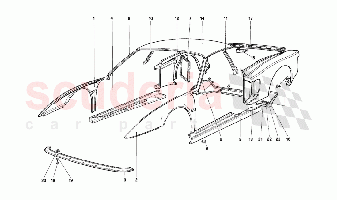 Body - External components of Ferrari Ferrari 512 M