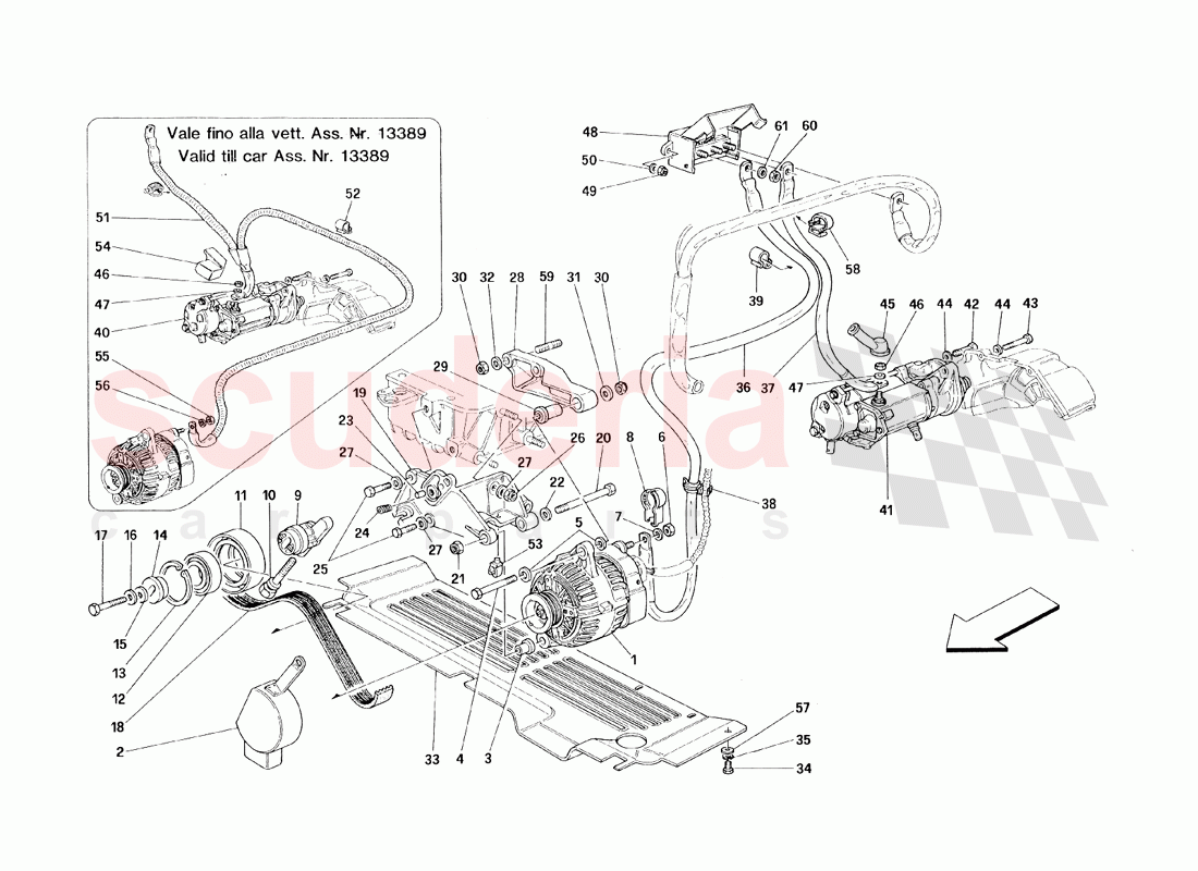 Current Generator (Valid From Engine Nr. 30738) - Starting Motor of Ferrari Ferrari 348 TS (1993)