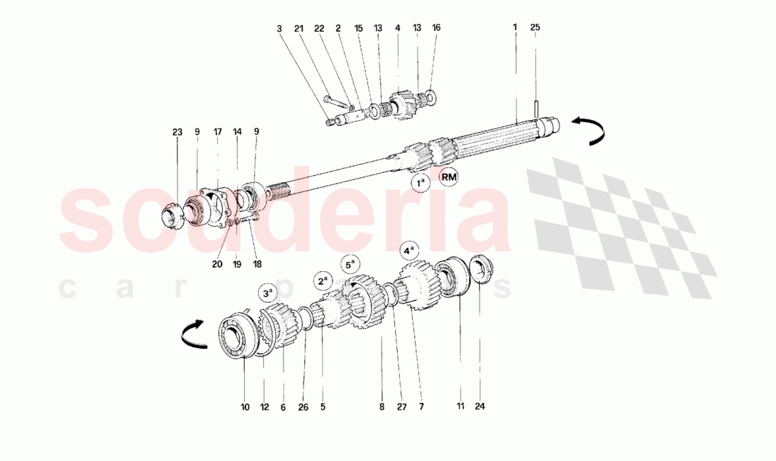 Main shaft gears of Ferrari Ferrari F40