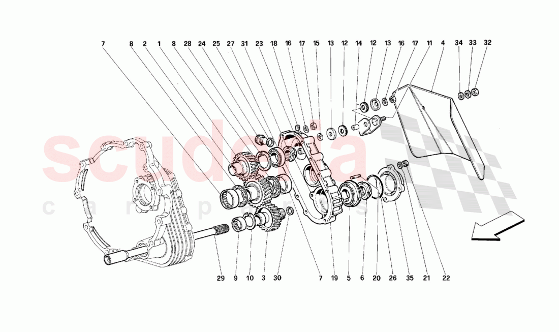 Gearbox transmission of Ferrari Ferrari 512 M