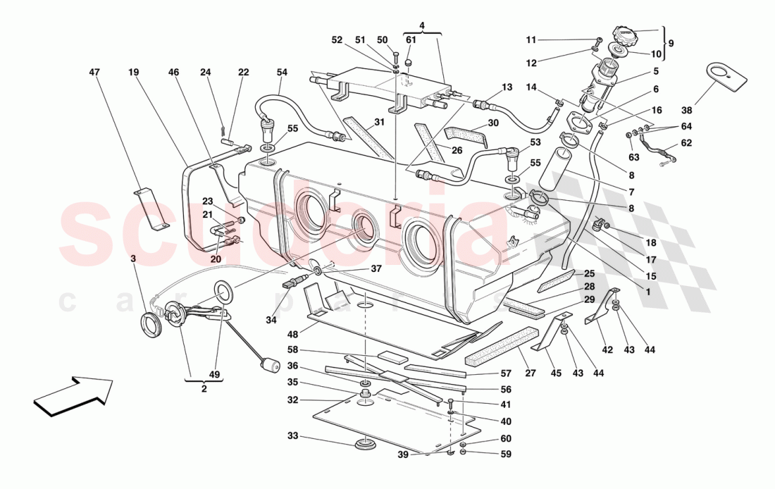 FUEL TANK -Valid for USA M.Y. 2000, USA M.Y. 2001, CDN M.Y. 2000 and CDN M.Y. 2001- of Ferrari Ferrari 456 M GT/GTA