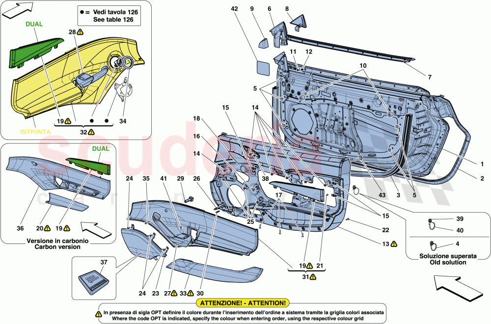 DOORS - SUBSTRUCTURE AND TRIM of Ferrari Ferrari 488 Spider