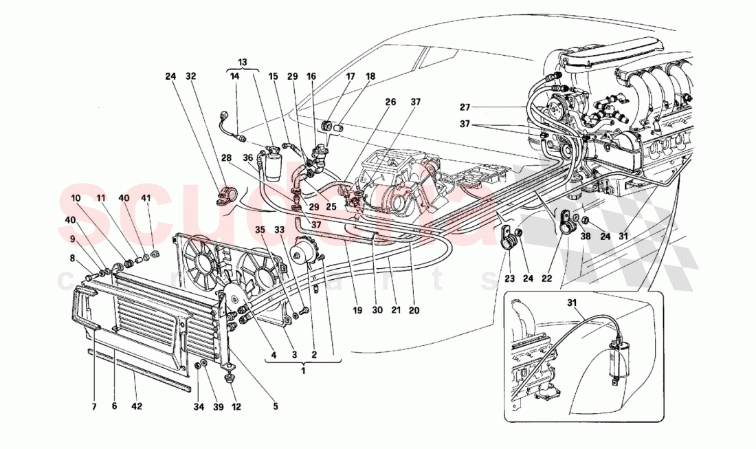 Air conditioning system of Ferrari Ferrari 512 TR