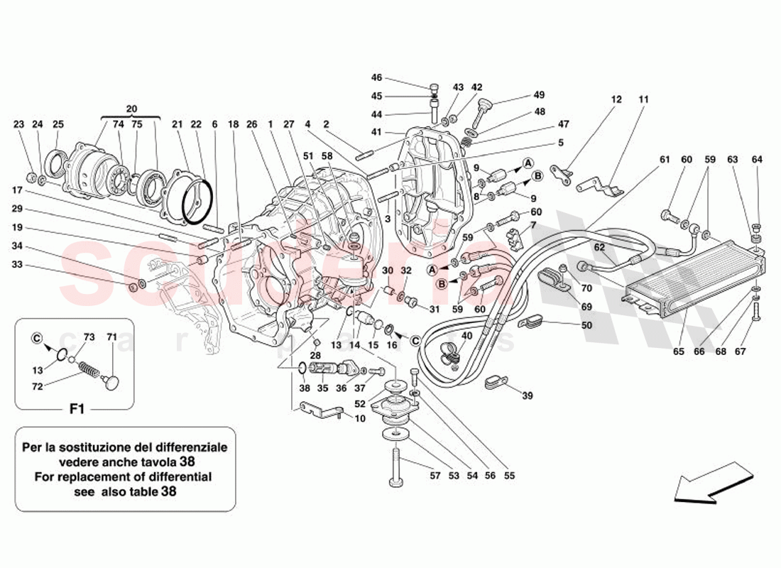 Differential Carrier and Clutch Cooling Radiator of Ferrari Ferrari 575 Superamerica