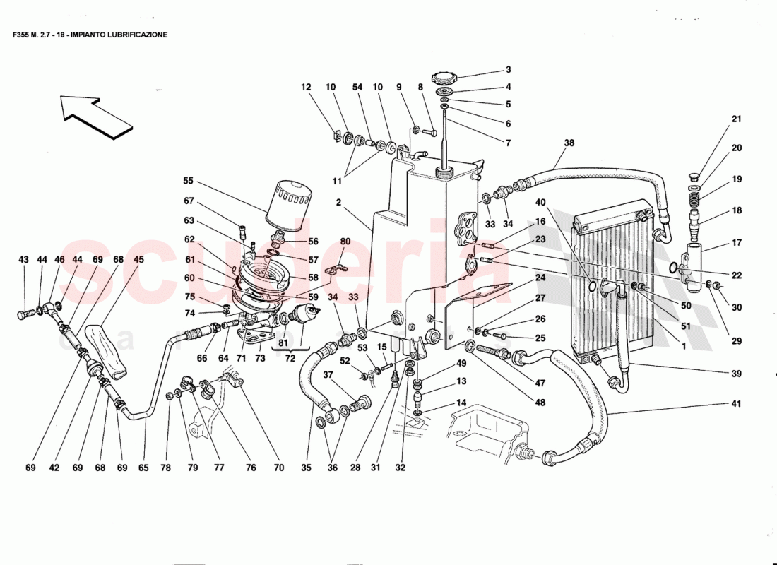 LUBRICATION SYSTEM of Ferrari Ferrari 355 (2.7 Motronic)