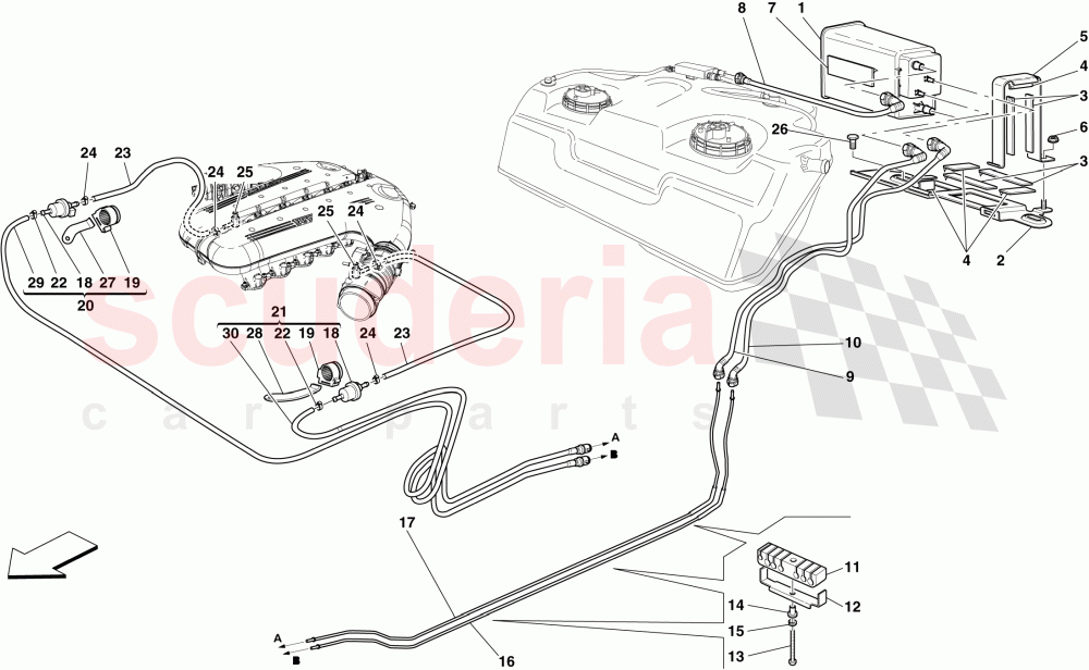 EVAPORATIVE EMISSIONS CONTROL SYSTEM of Ferrari Ferrari 599 SA Aperta
