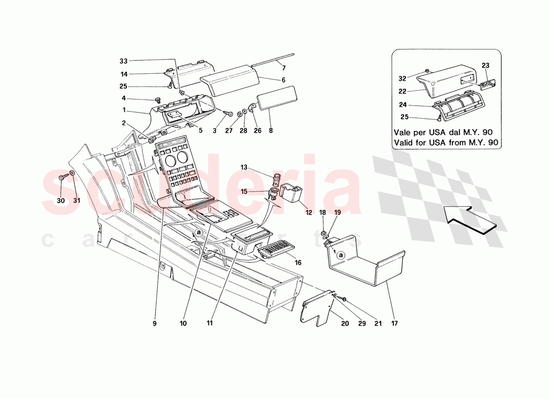 Tunnel - Accessories - Valid for TS - Set Holder Without Door Version of Ferrari Ferrari 348 TS (1993)