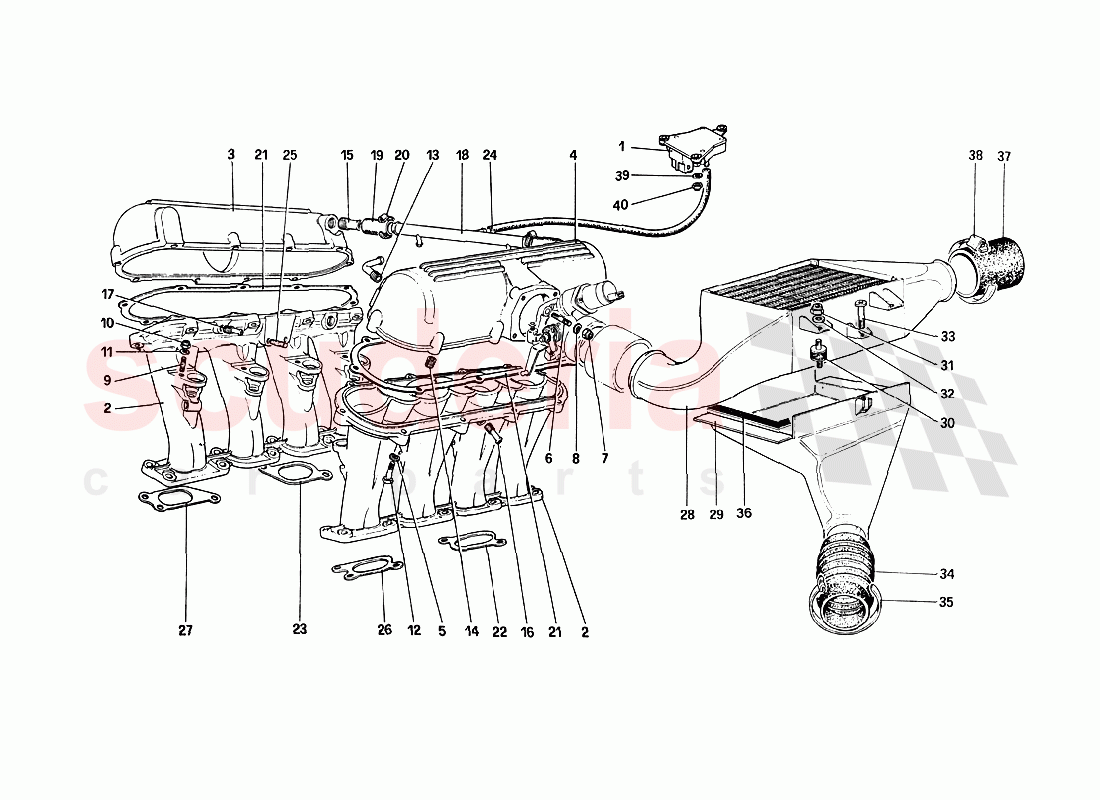 Exhaust Manifolds and Heat Exchangers of Ferrari Ferrari 288 GTO