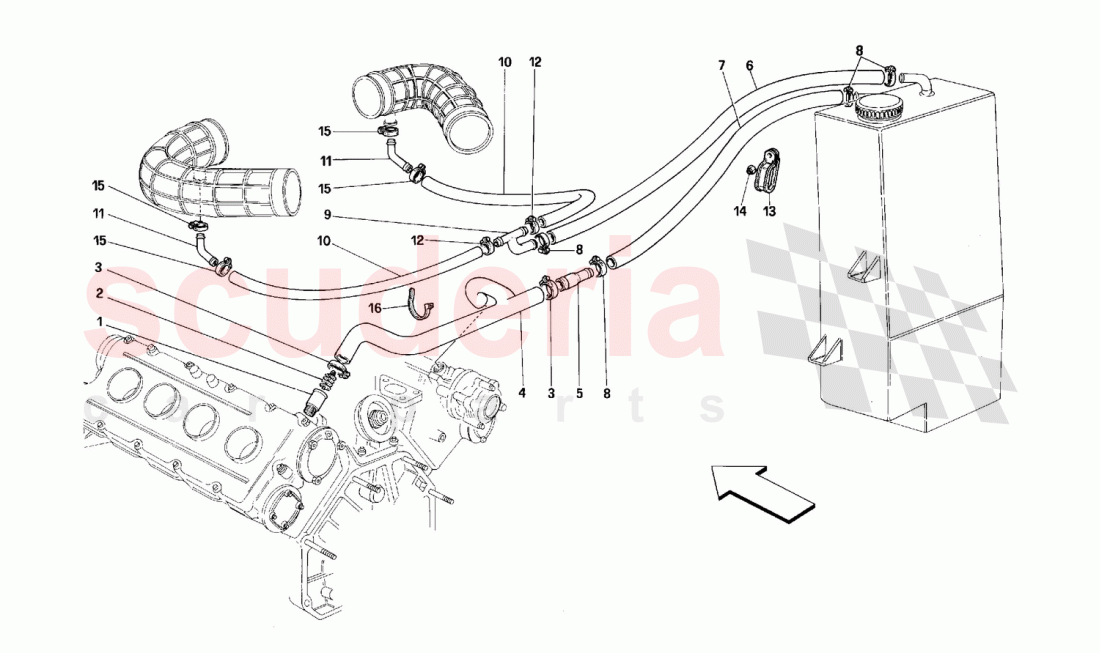 BLOW-BY SYSTEM of Ferrari Ferrari 348 (2.7 Motronic)