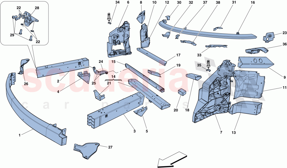 CHASSIS - STRUCTURE, FRONT ELEMENTS AND PANELS of Ferrari Ferrari 458 Speciale