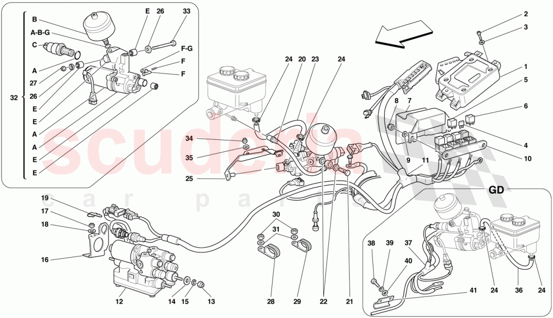 CONTROL UNIT AND HYDRAULIC EQUIPMENT FOR ABS SYSTEM of Ferrari Ferrari 456 GT/GTA