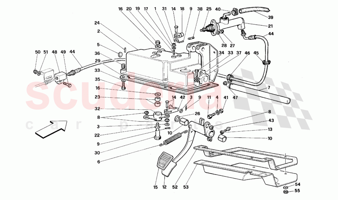 Clutch release control -Valid for GD- of Ferrari Ferrari 512 TR