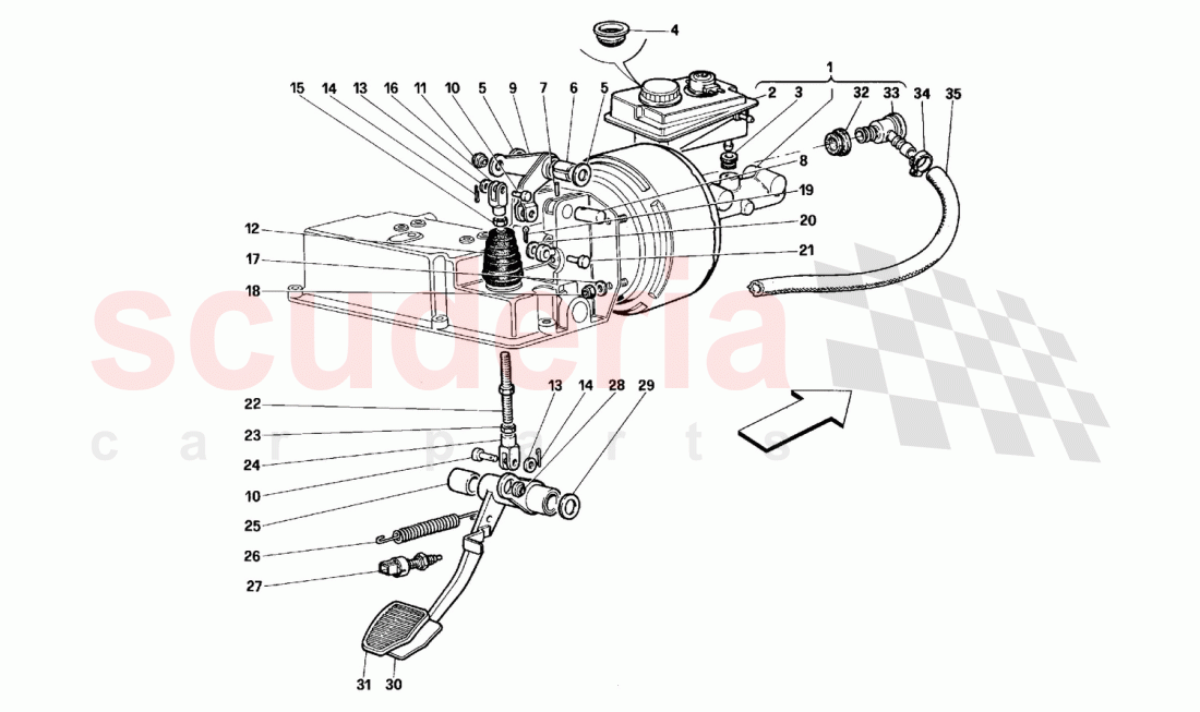 Brake hydraulic system -Valid for GD- of Ferrari Ferrari 512 TR