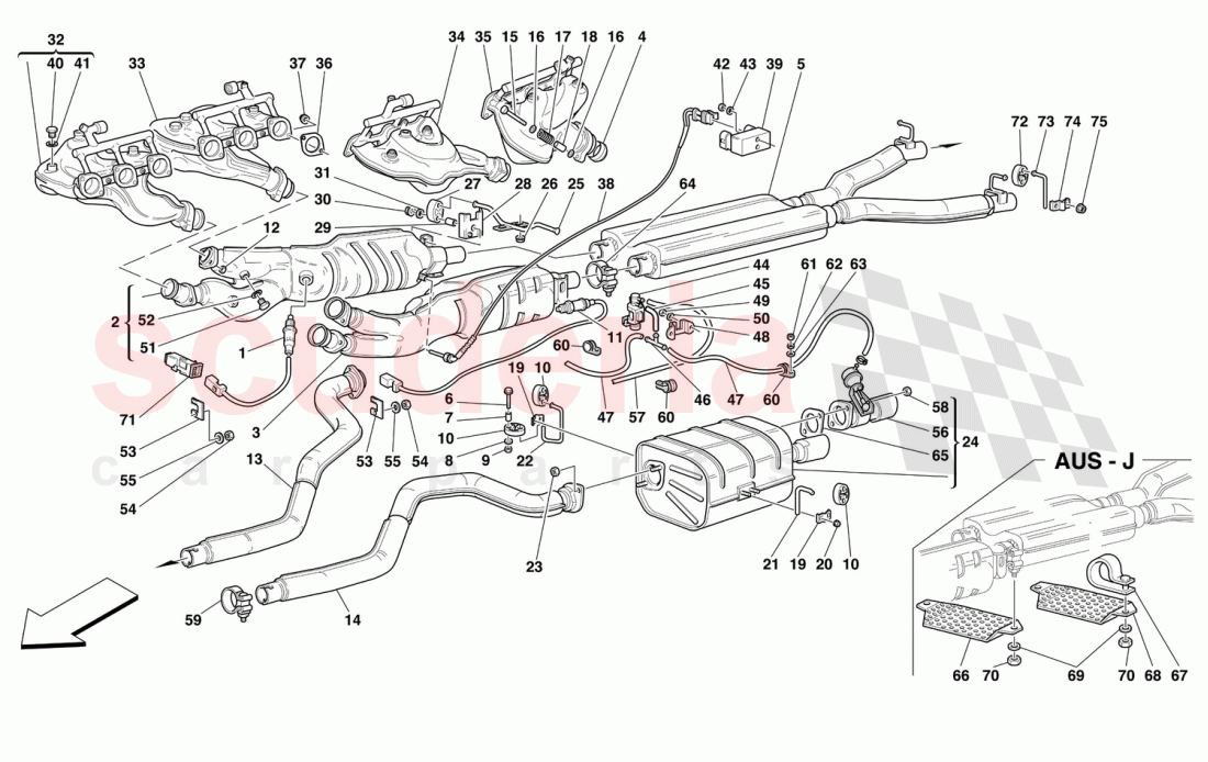 EXHAUST SYSTEM of Ferrari Ferrari 550 Maranello