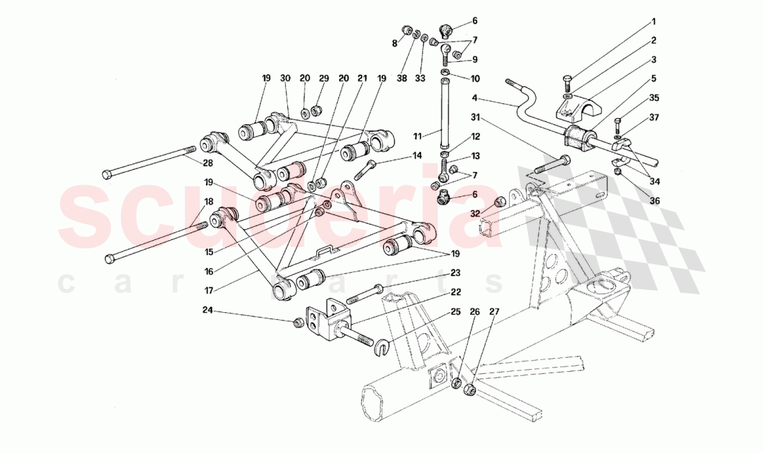 Rear suspension - Levers of Ferrari Ferrari F40