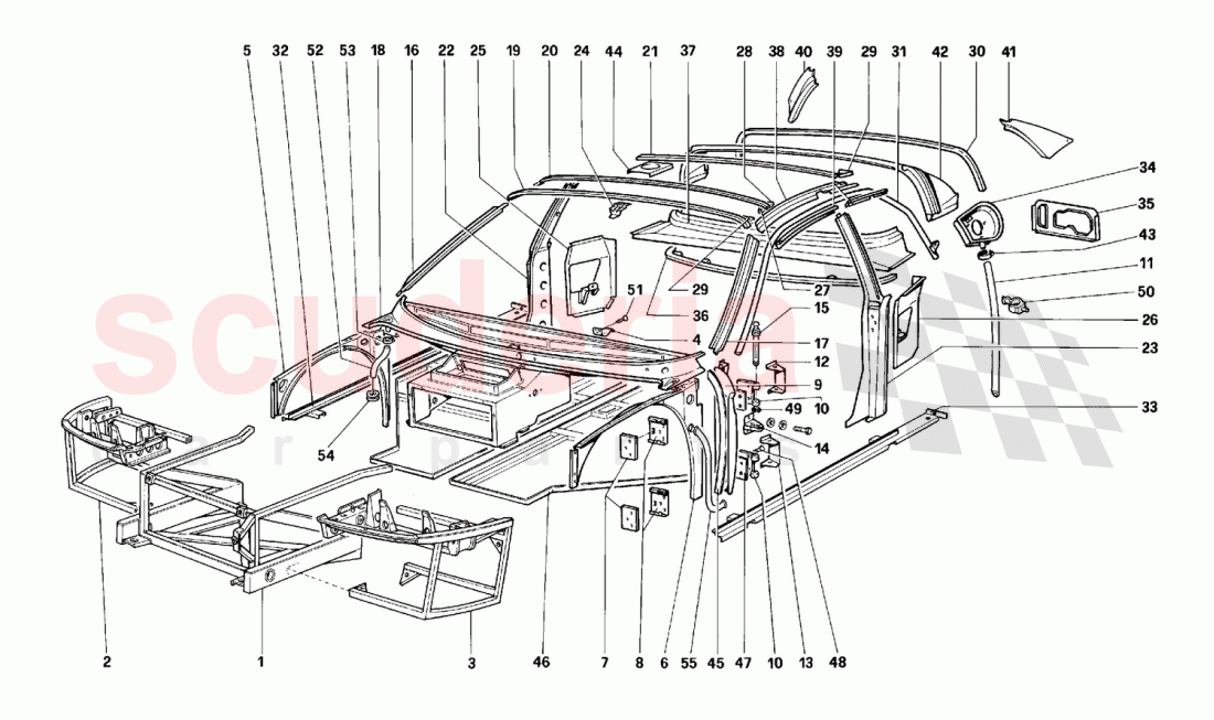 Body - Internal components of Ferrari Ferrari 512 TR