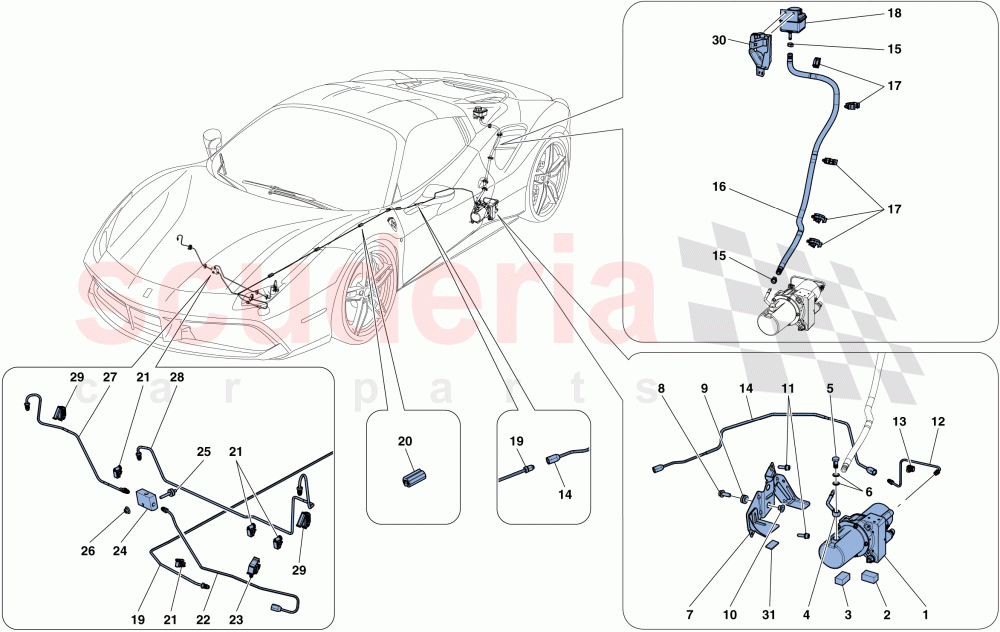 VEHICLE LIFT SYSTEM of Ferrari Ferrari 488 Spider
