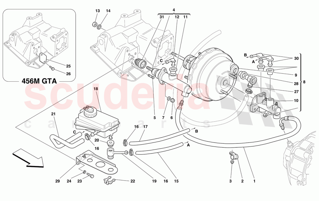 BRAKE AND CLUTCH HYDRAULIC SYSTEM -Valid for GD- of Ferrari Ferrari 456 M GT/GTA
