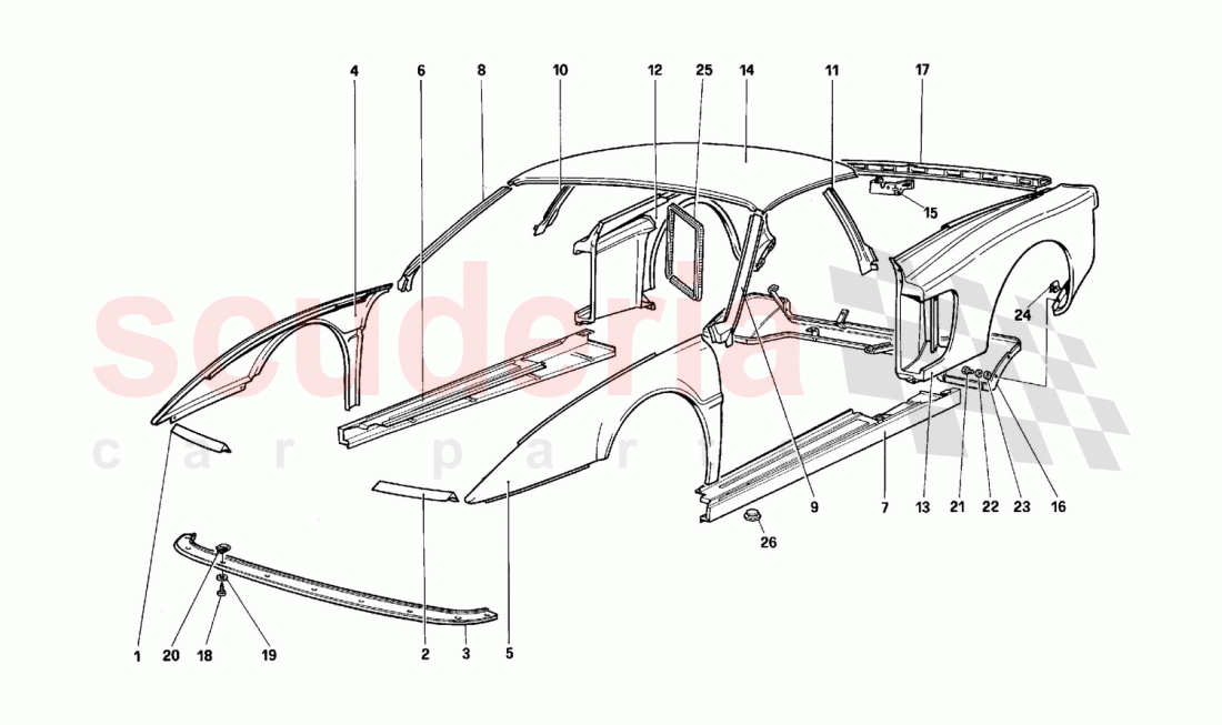 Body - External components of Ferrari Ferrari 512 TR