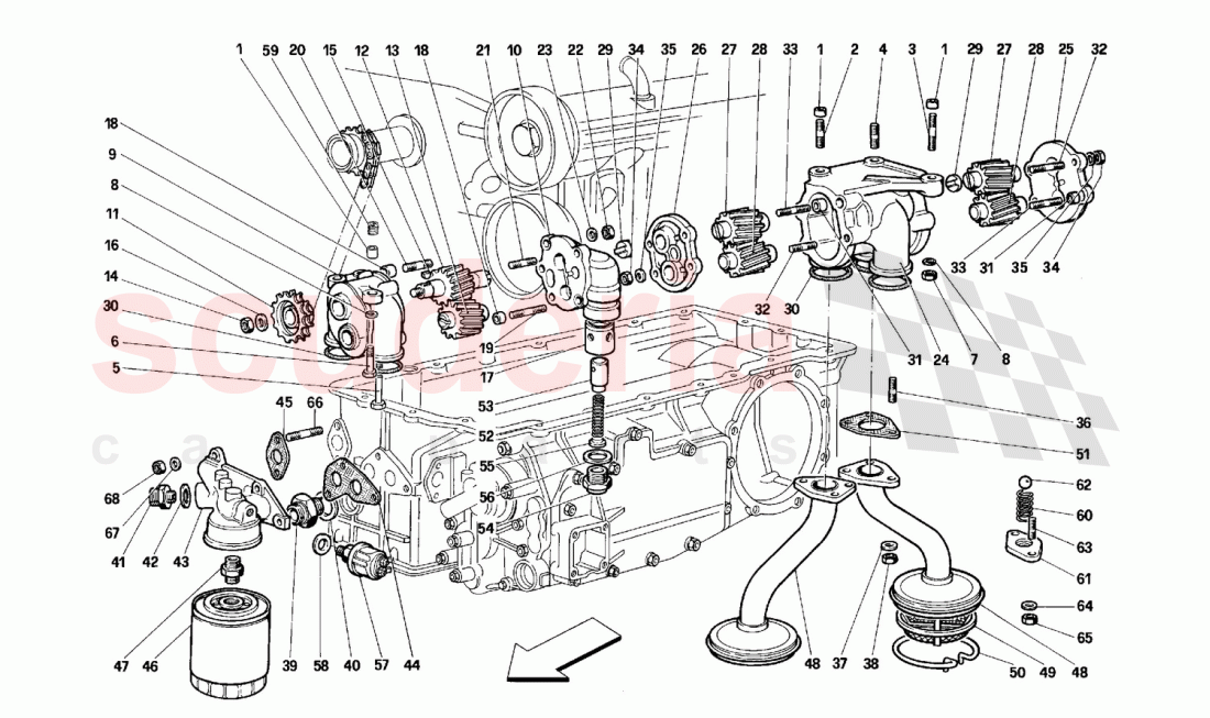 Lubrication - Pumps and oil filter of Ferrari Ferrari 512 TR