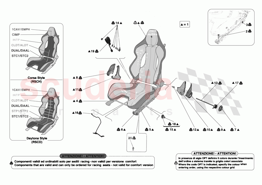 FRONT SEATS - RACING SEAT of Ferrari Ferrari 12Cilindri