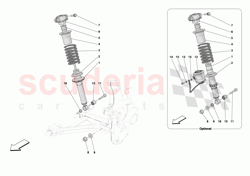 FRONT SUSPENSION - SHOCK ABSORBERS of Ferrari Ferrari 12Cilindri