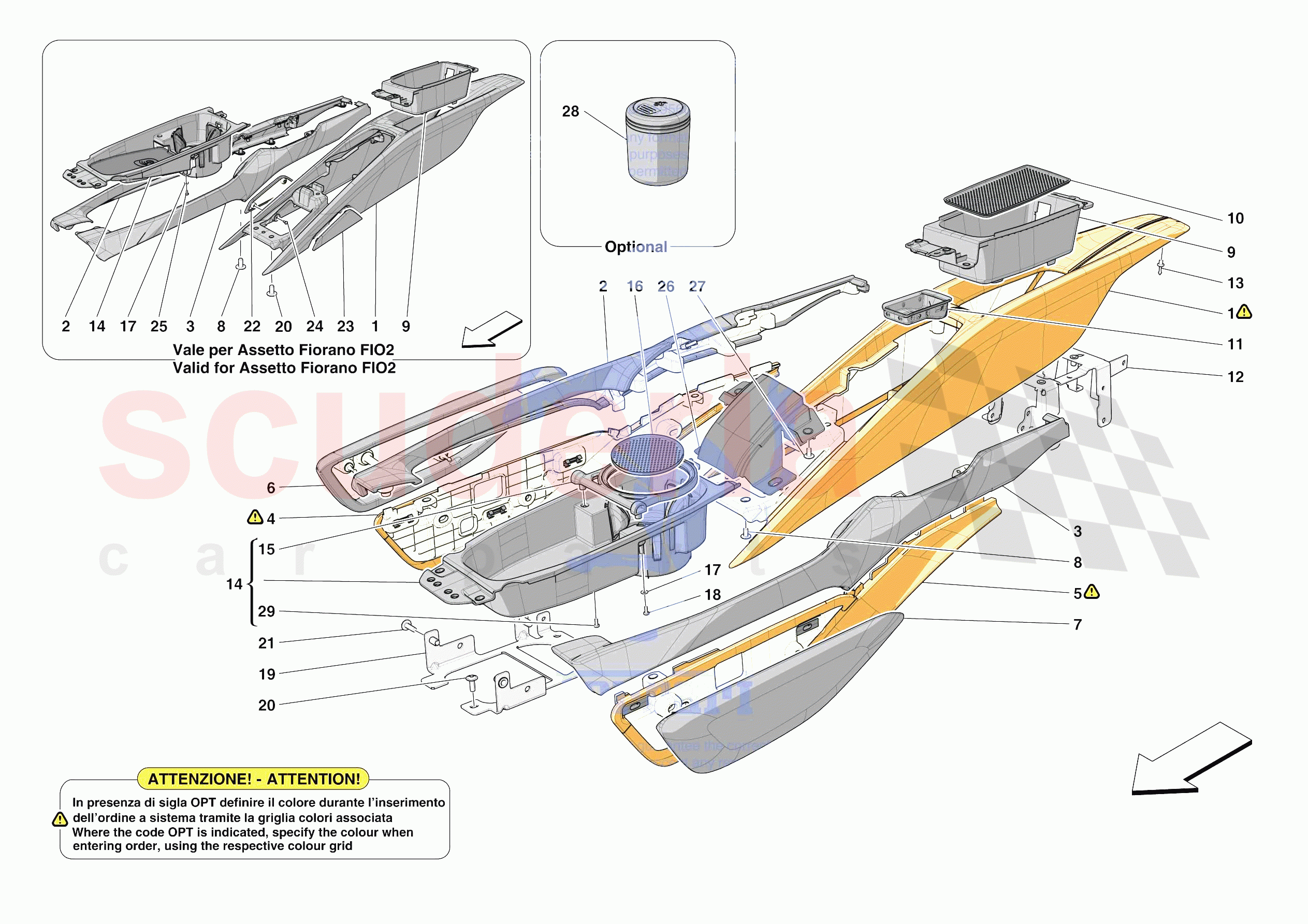 CENTRE TUNNEL AND CONSOLE of Ferrari Ferrari 296 GTB Europe