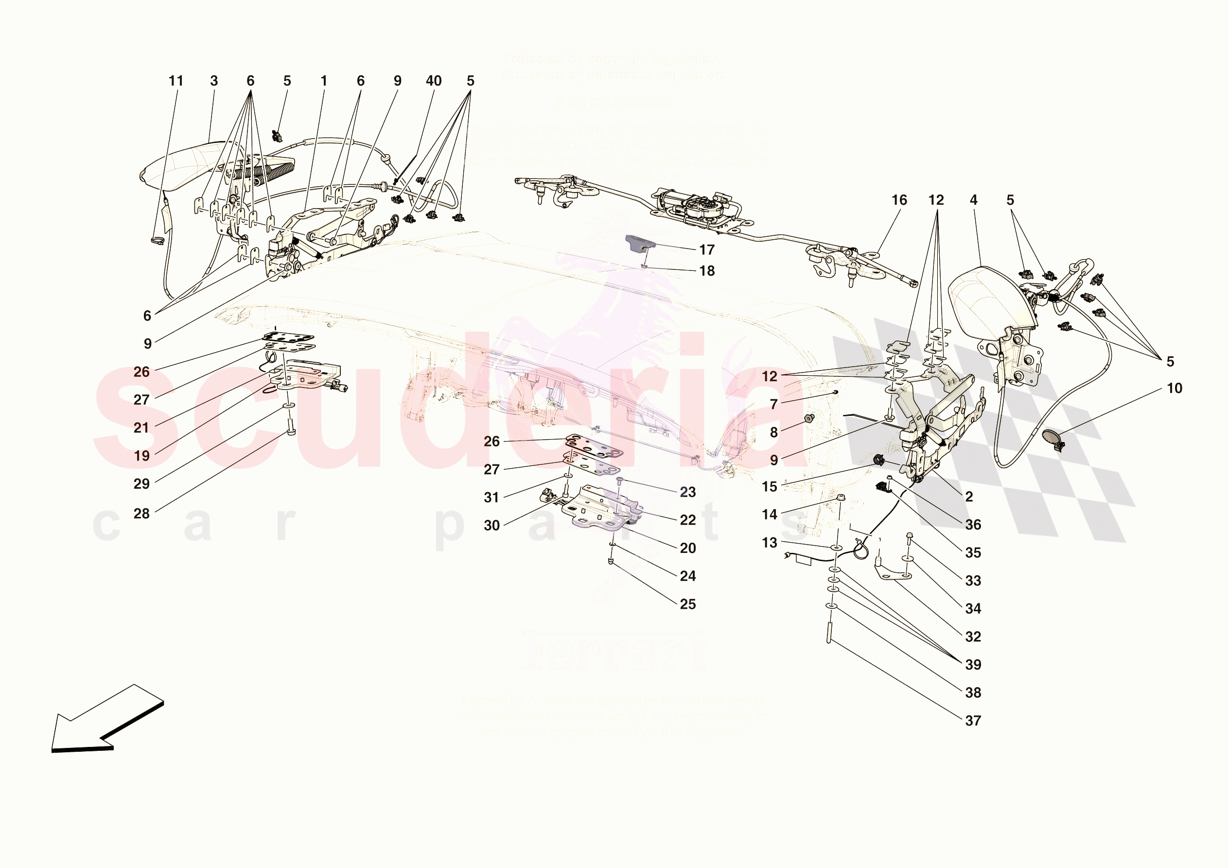 ROOF - KINEMATICS of Ferrari Ferrari 296 GTS Europe