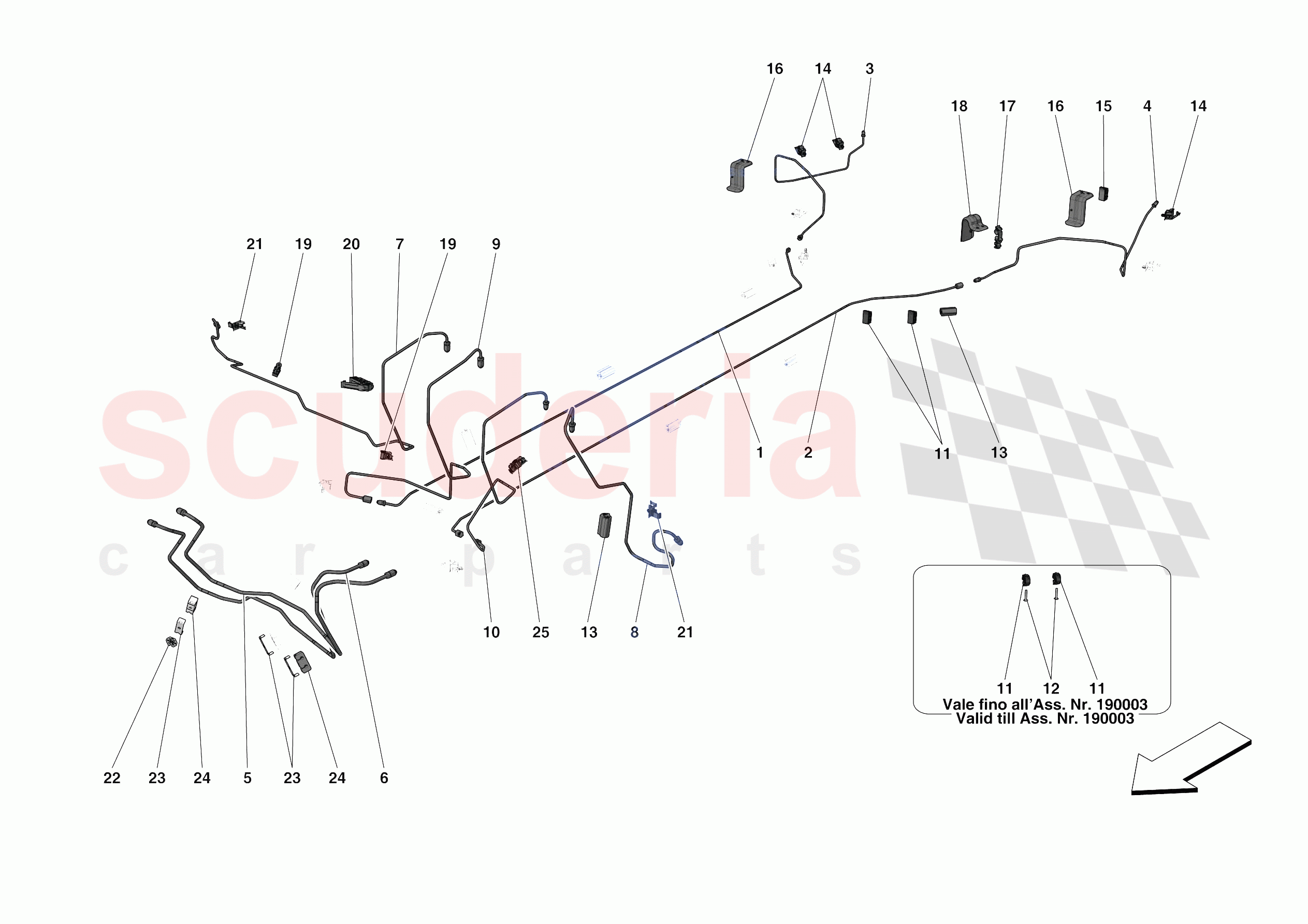 HYDRAULIC BRAKE CONTROL PIPES -APPLICABLE FOR RHD- of Ferrari Ferrari 488 Pista Europe