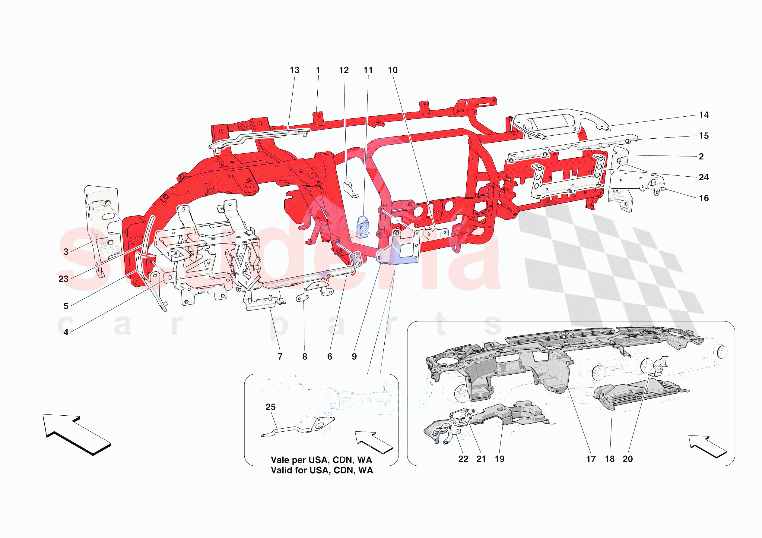 DASHBOARD - SUBSTRUCTURE -NOT FOR RHD- of Ferrari Ferrari 812 Competizione A Europe RH