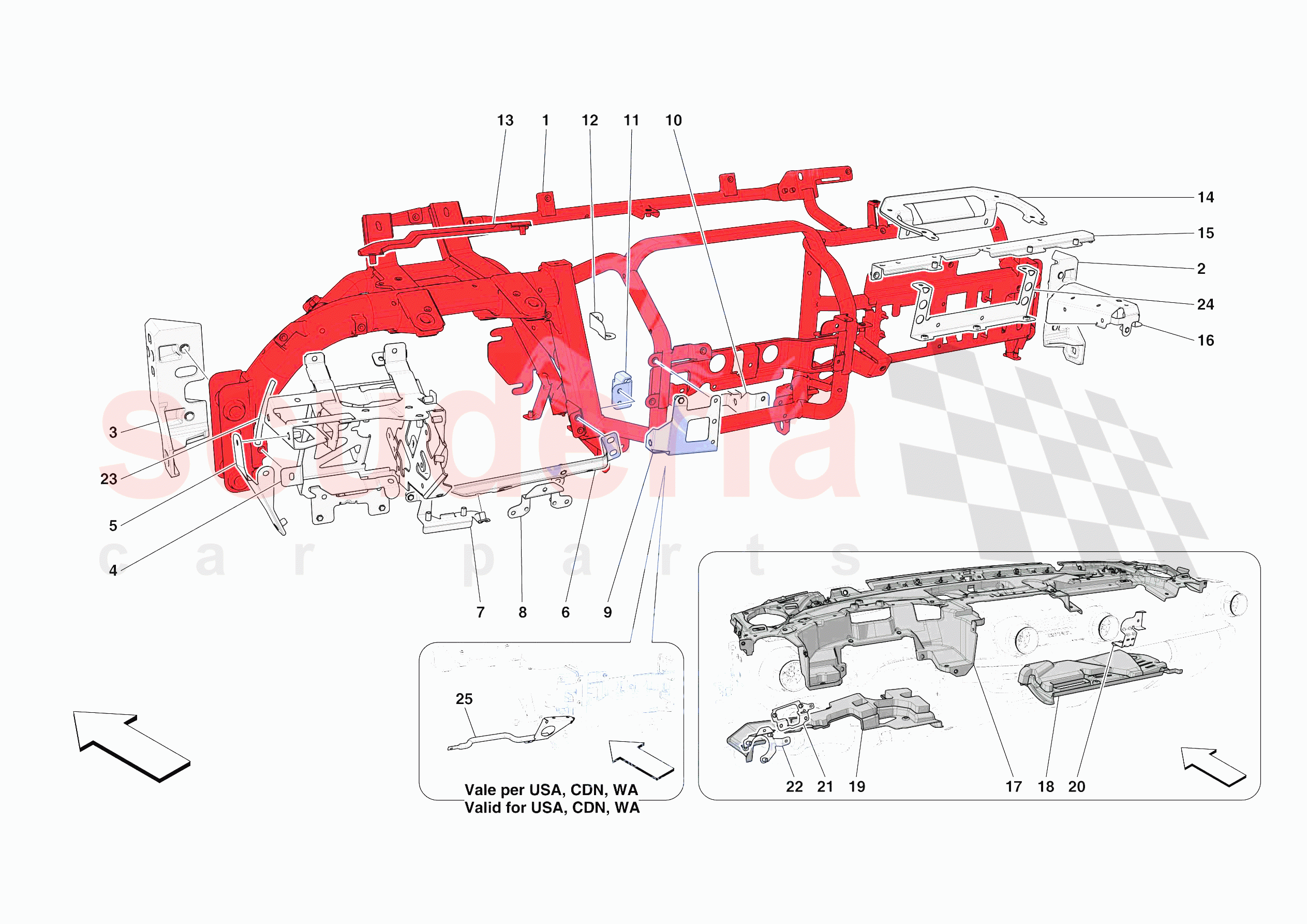 DASHBOARD - SUBSTRUCTURE -NOT FOR RHD- of Ferrari Ferrari 812 Competizione Europe