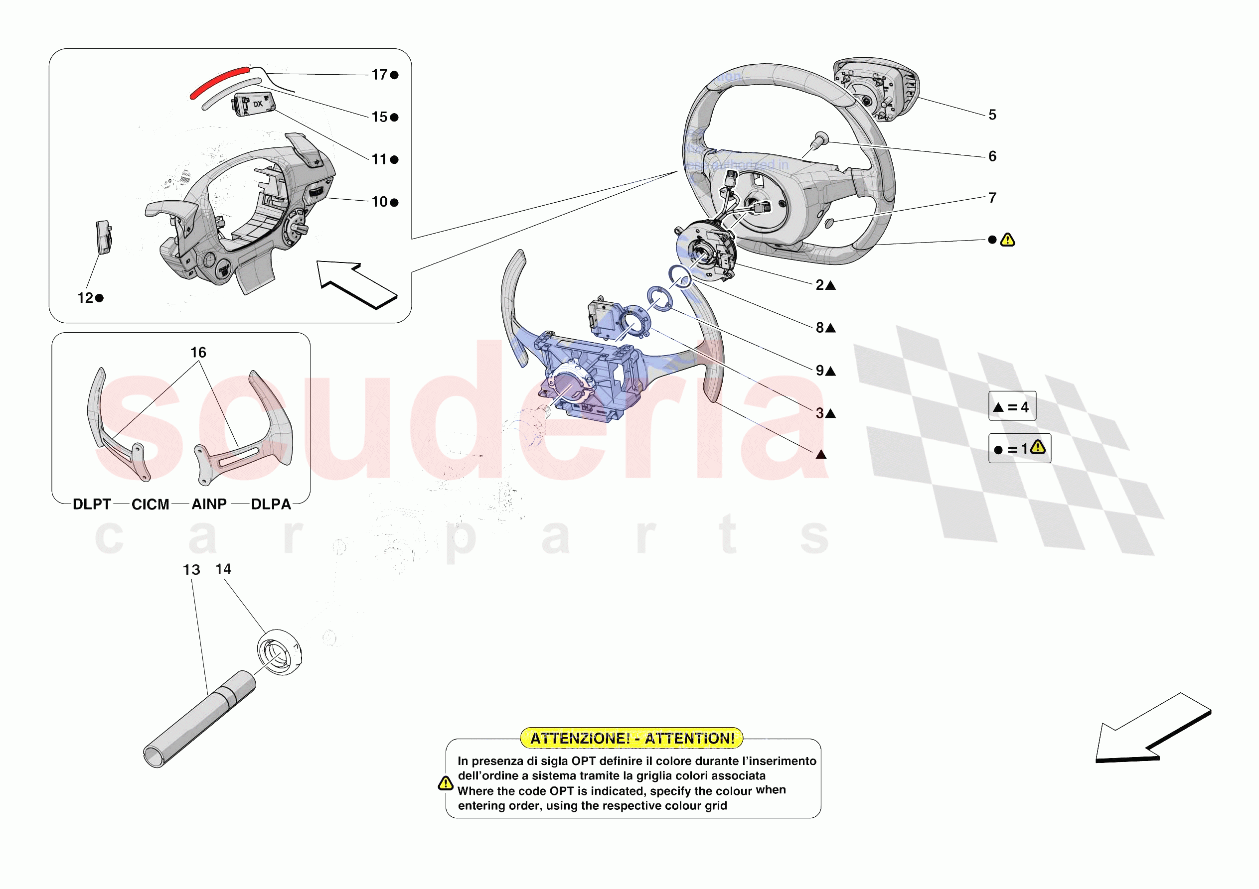 STEERING WHEEL AND STEERING SYSTEM - STEERING WHEEL AND AIRBAG of Ferrari Ferrari 812 Competizione USA
