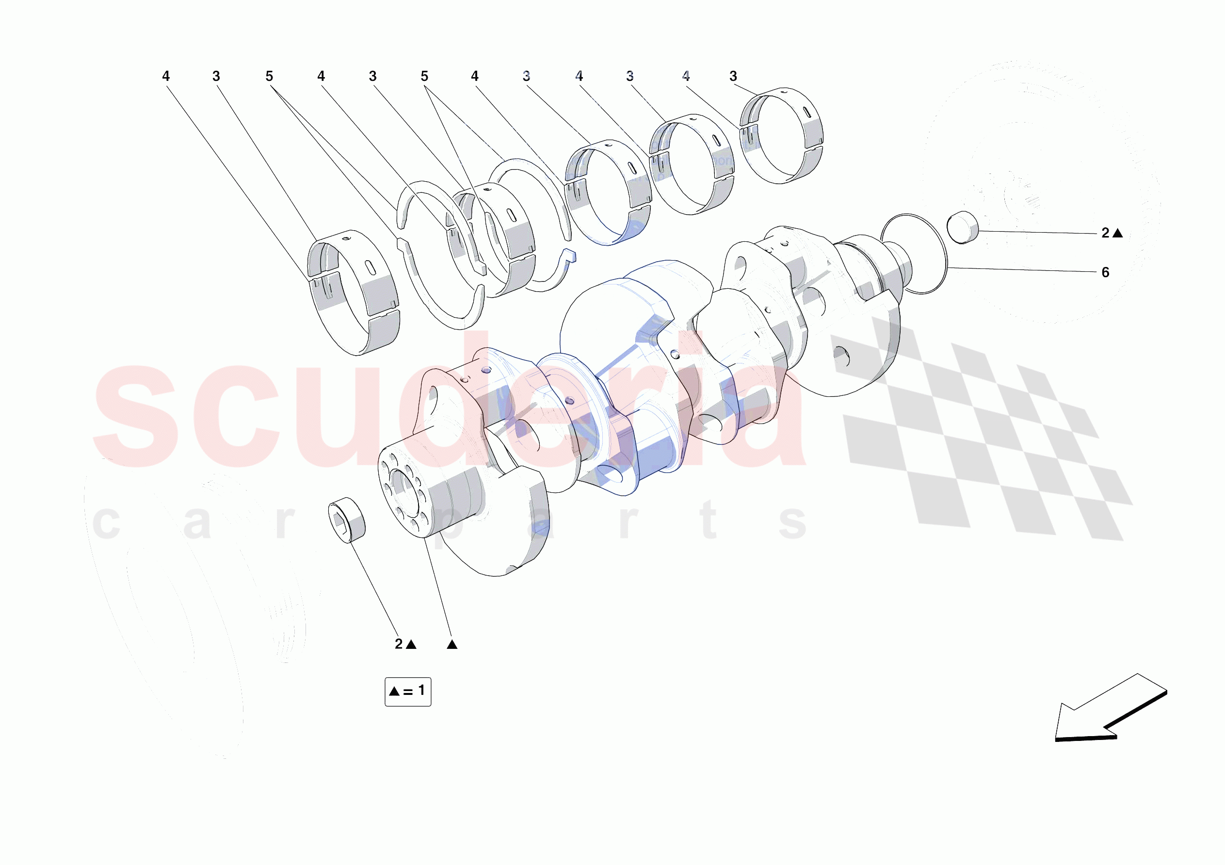CRANKSHAFT of Ferrari Ferrari F8 Tributo Europe