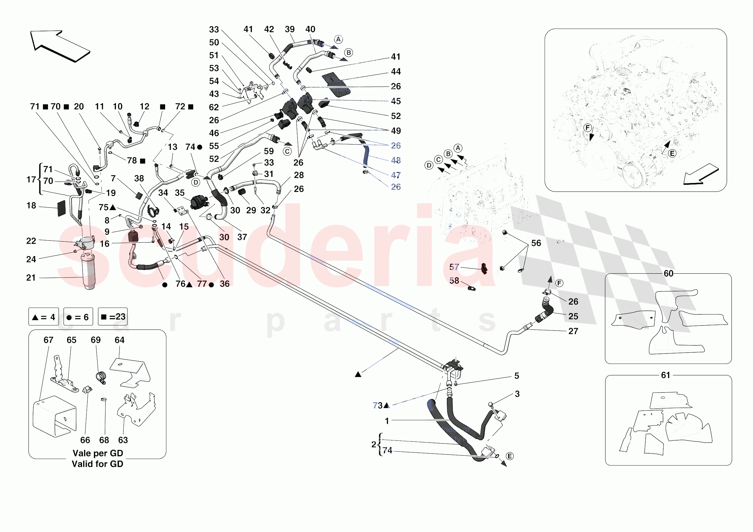 A/C SYSTEM - AIR CONDITIONER SYSTEM of Ferrari Ferrari F8 Tributo Europe RH