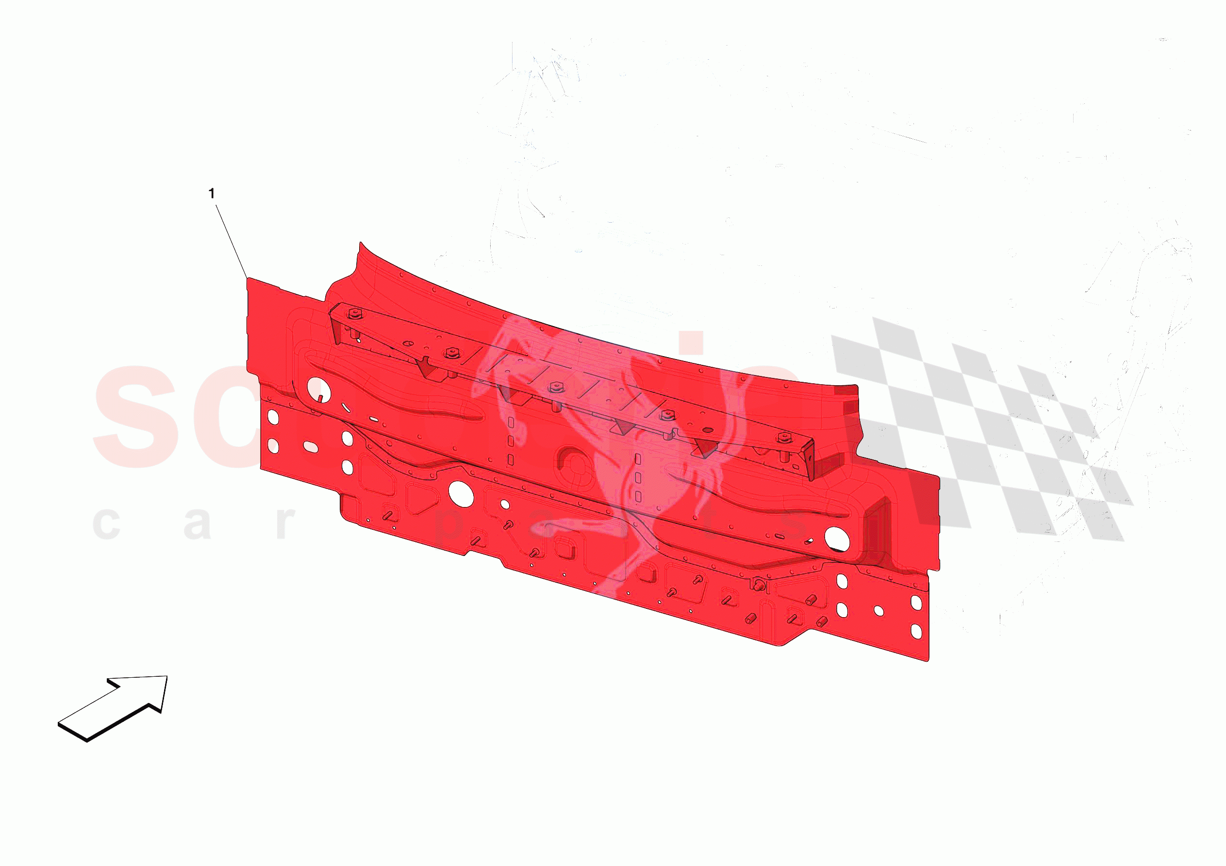 REAR SUBSTRUCTURE of Ferrari Ferrari Monza SPA1 Europe