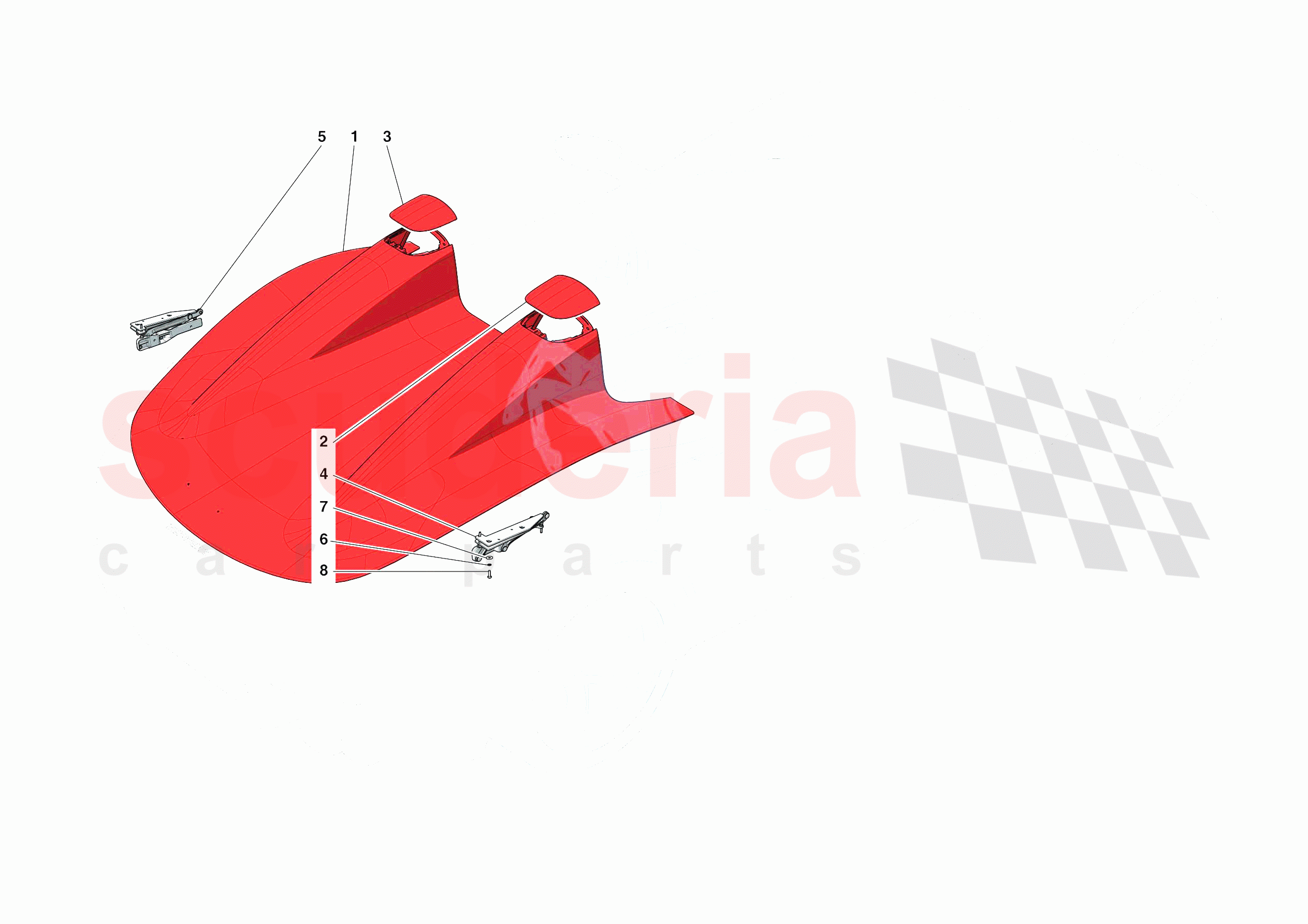 REAR LID SUBSTRUCTURE of Ferrari Ferrari Monza SPA2 Europe