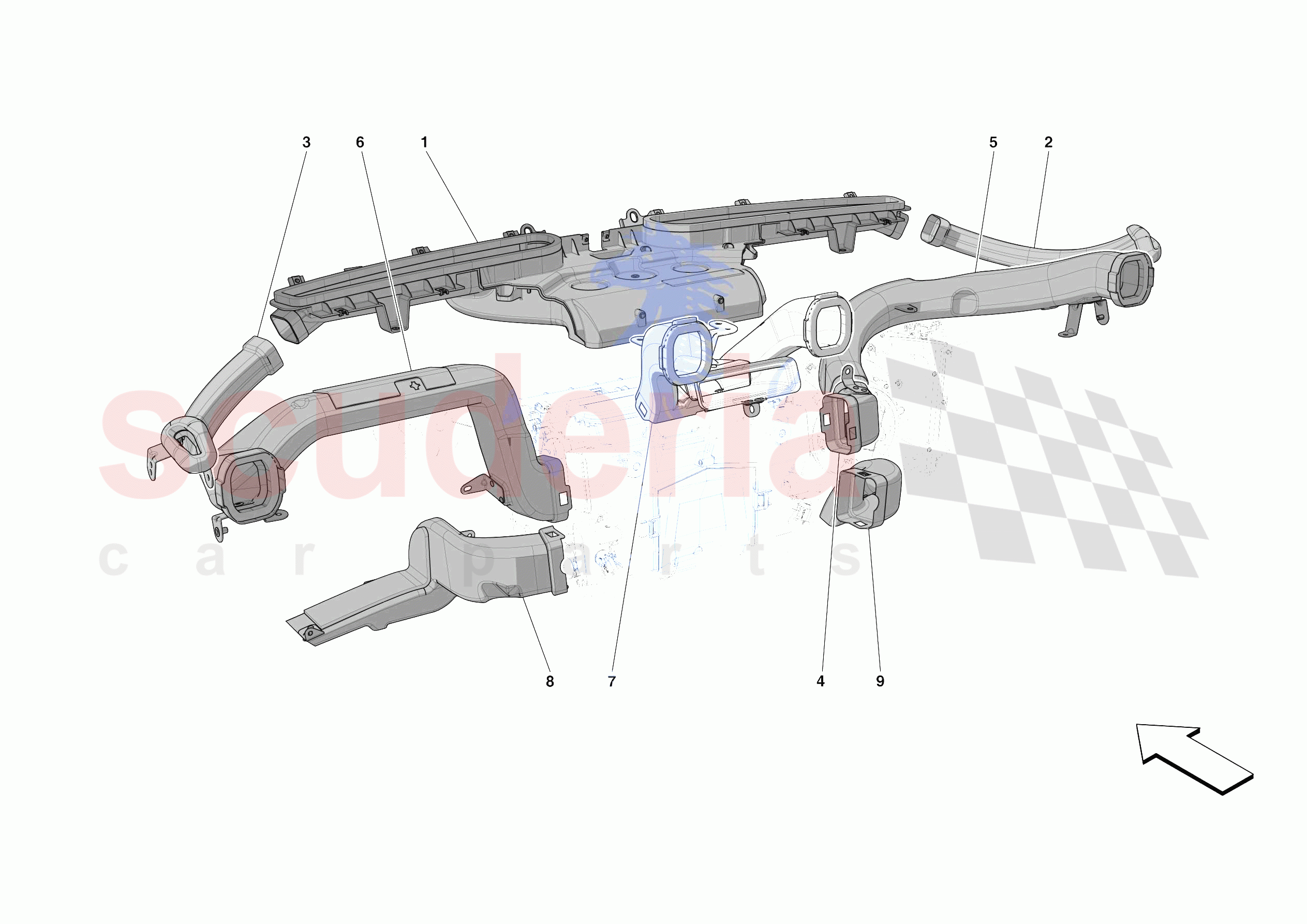 DASHBOARD - DUCTS -NOT FOR RHD- of Ferrari Ferrari Portofino M Europe