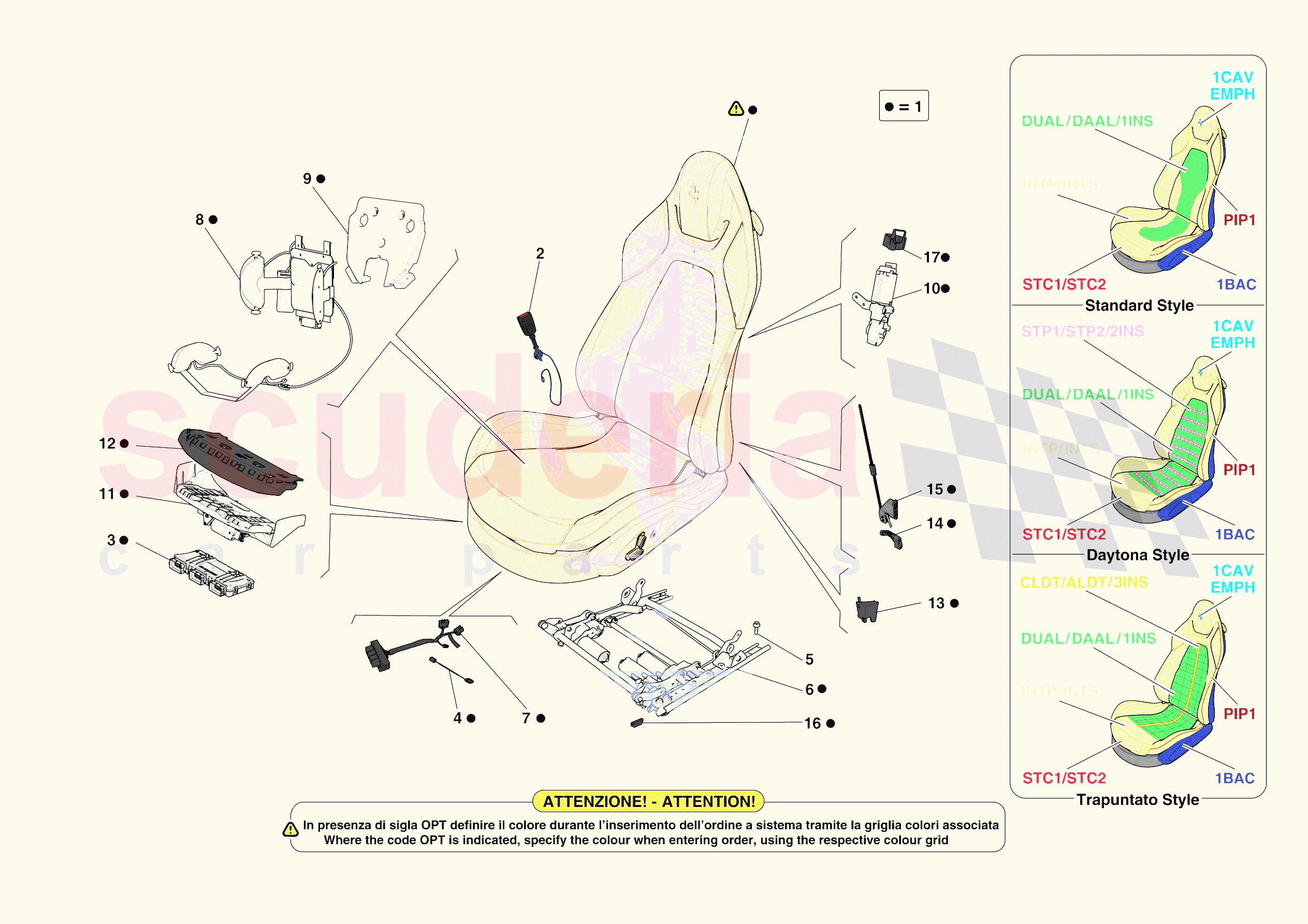 FRONT SEATS - SEATS AND GUIDES of Ferrari Ferrari Portofino M Europe