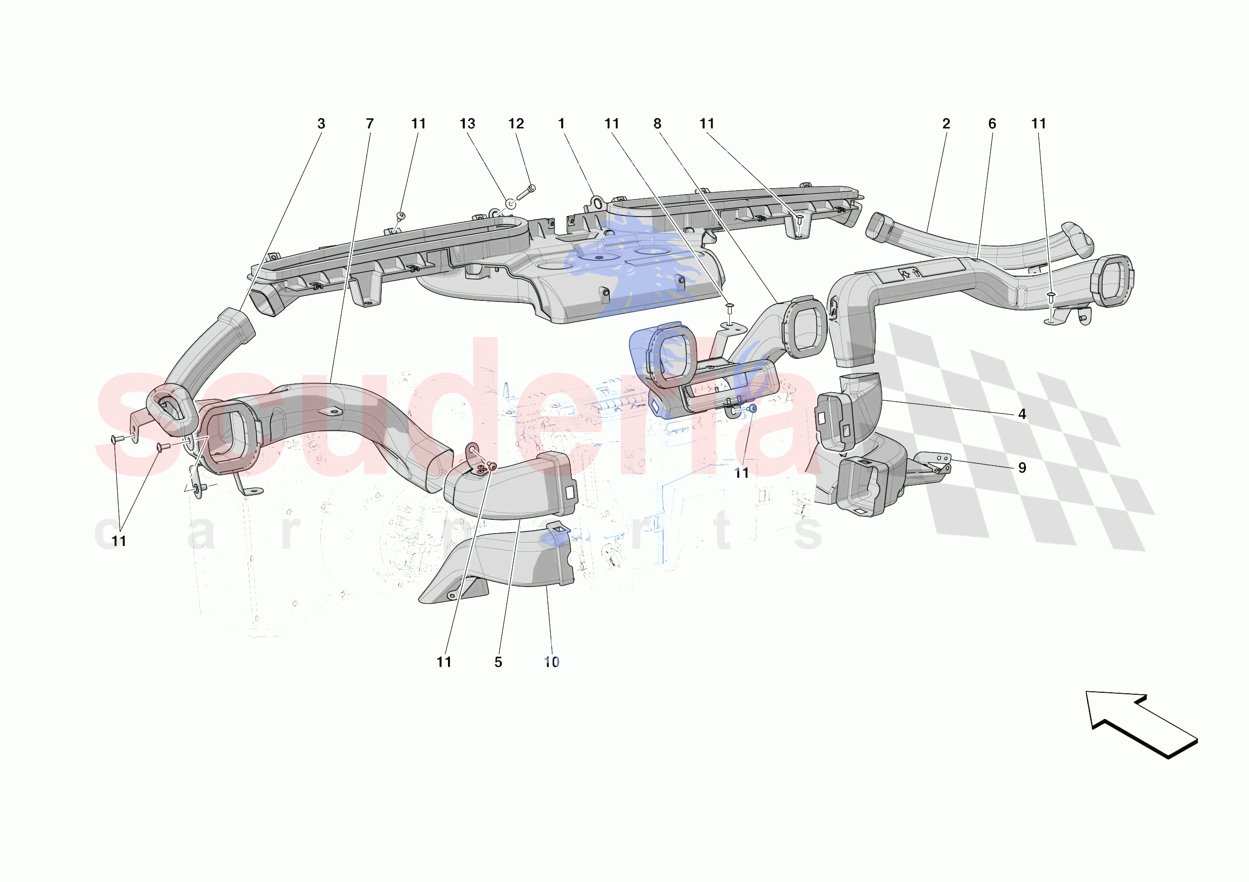DASHBOARD - DUCTS -APPLICABLE FOR RHD- of Ferrari Ferrari Portofino M Europe RH