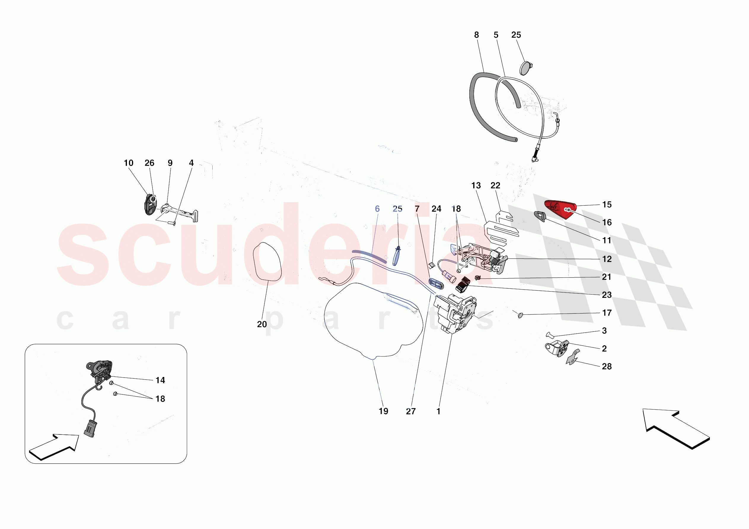 DOORS - OPENING MECHANISMS AND HINGES of Ferrari Ferrari Portofino M USA