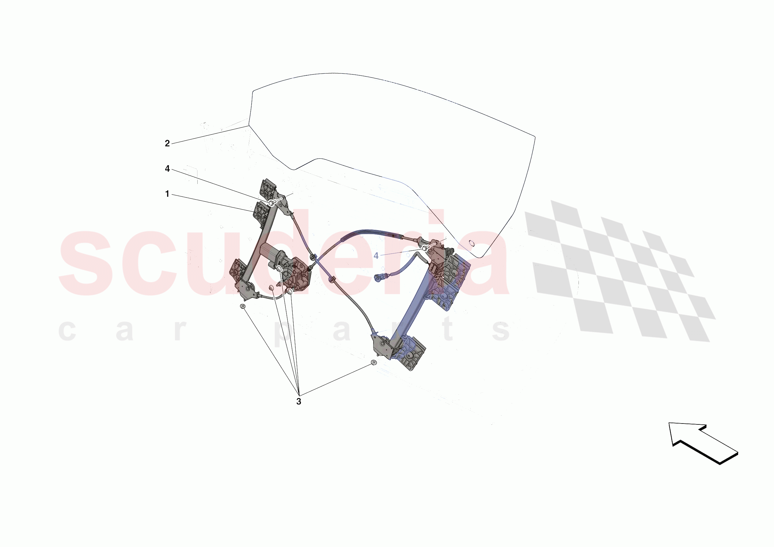DOORS - WINDOW AND WINDOW LIFTER of Ferrari Ferrari Portofino M USA