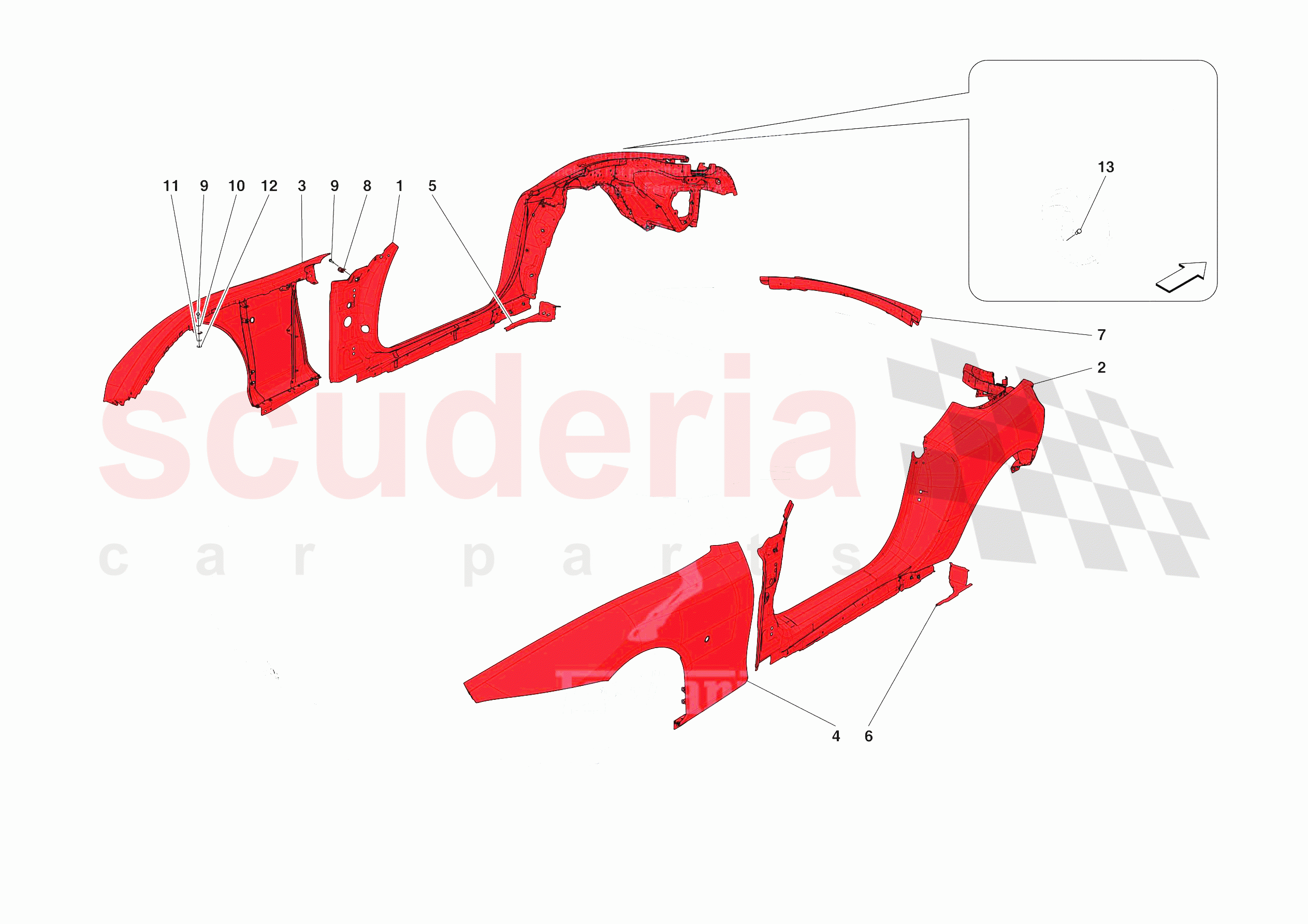 LATERAL OUTER BODYSHELL of Ferrari Ferrari Roma Spider Europe