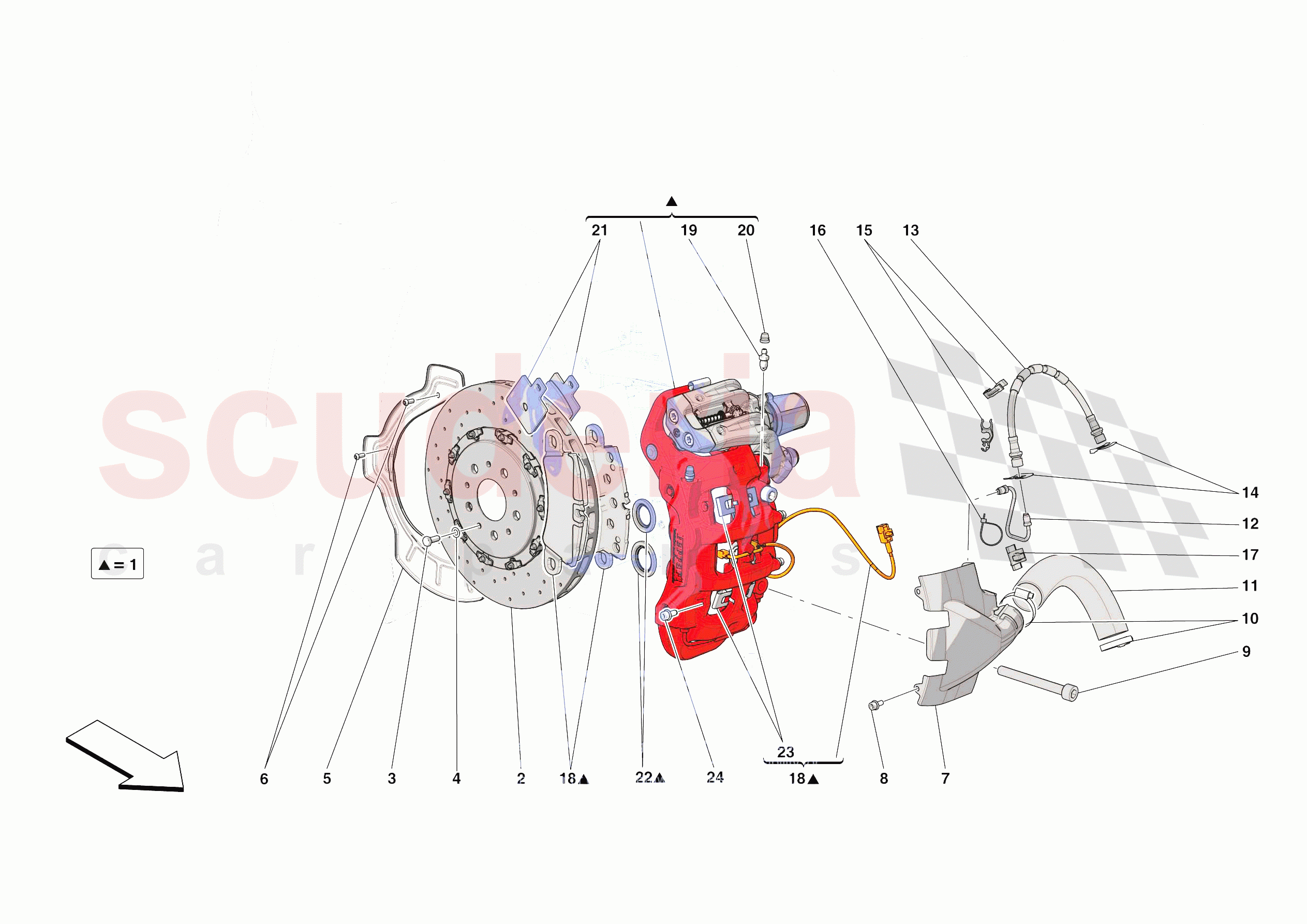REAR SUSPENSION - CALLIPERS AND DISCS of Ferrari Ferrari SF90 Spider Europe RH