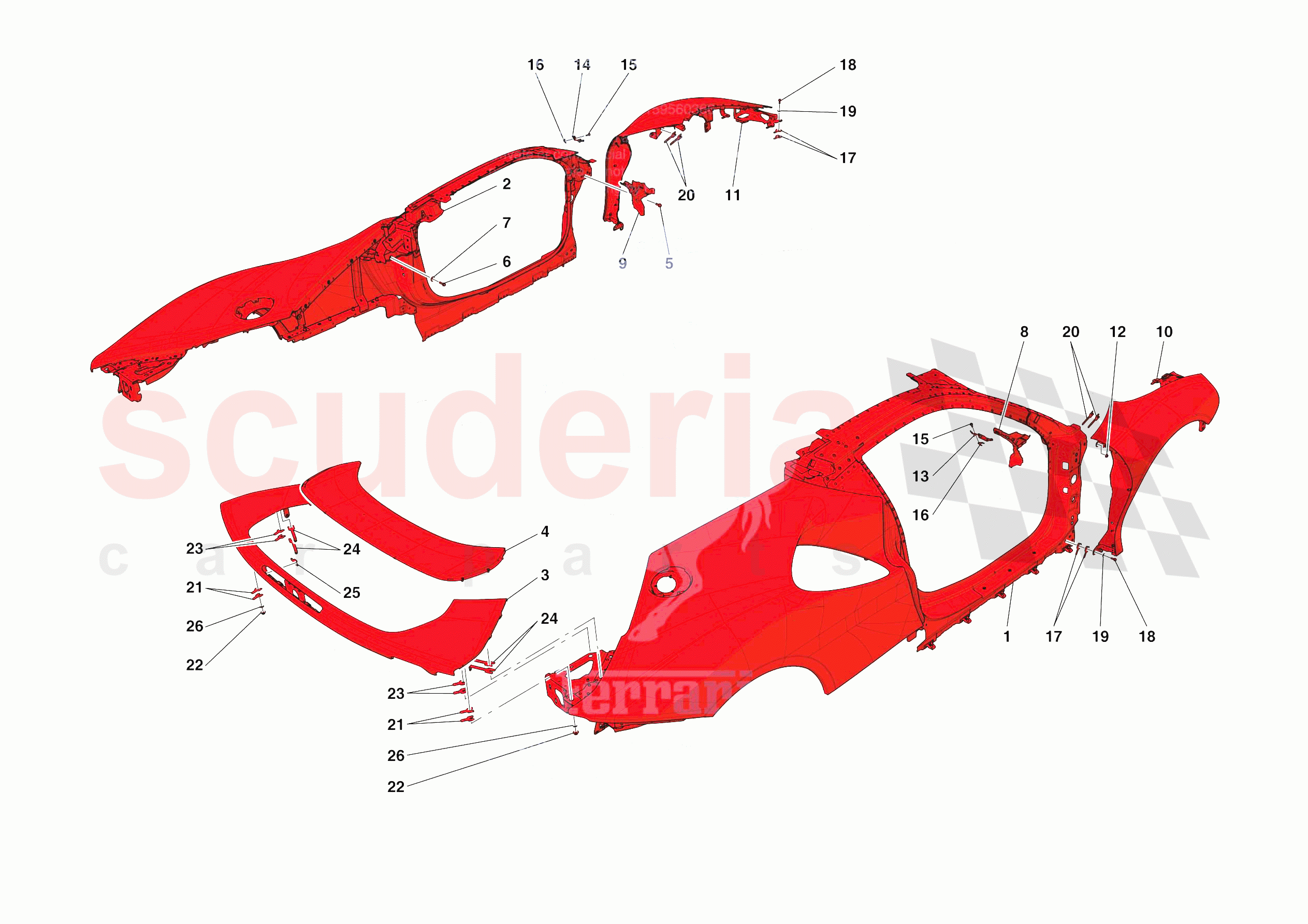 LATERAL OUTER BODYSHELL of Ferrari Ferrari SF90 Stradale Europe RH