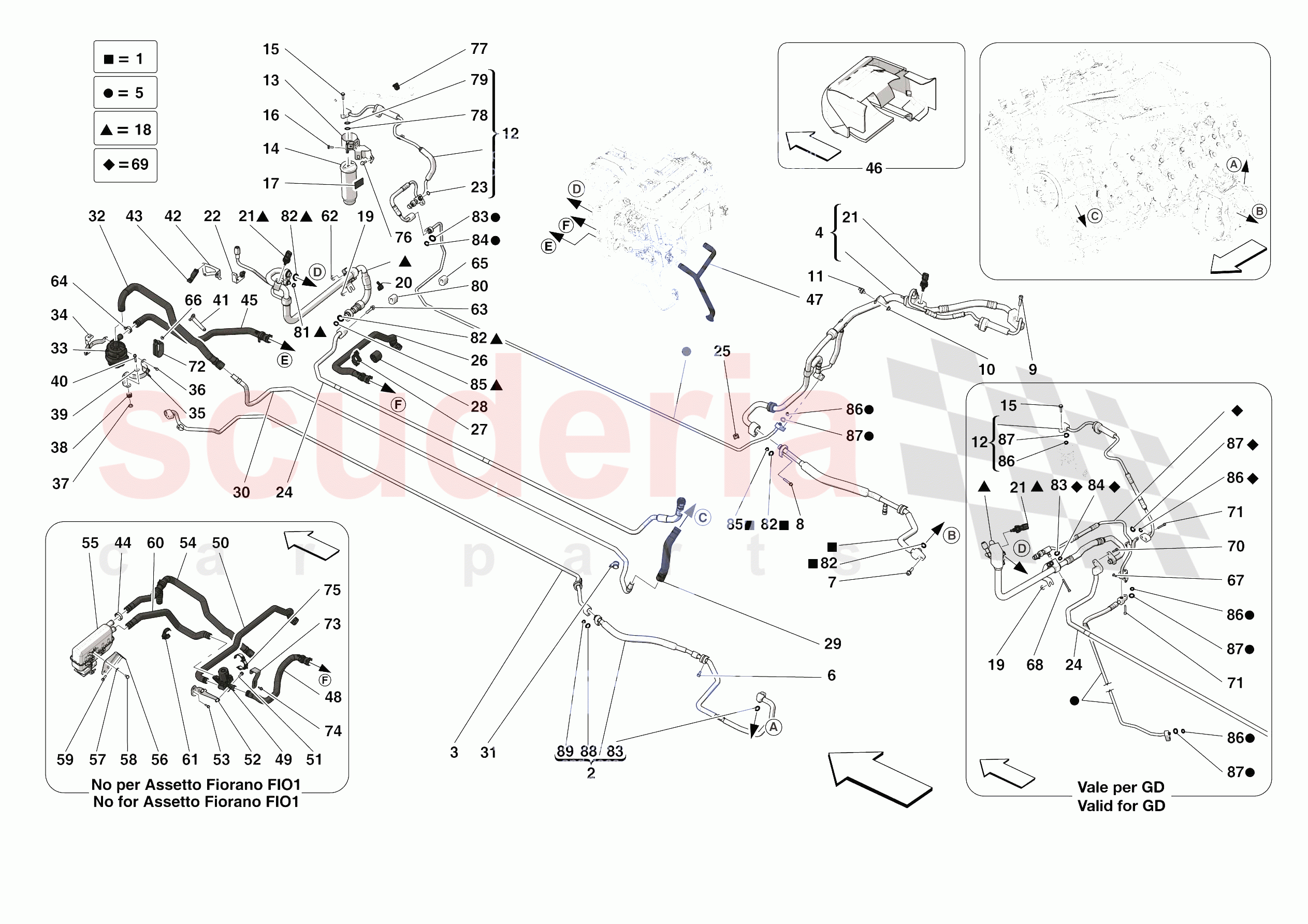 A/C SYSTEM - AIR CONDITIONER SYSTEM of Ferrari Ferrari SF90 Stradale Europe RH