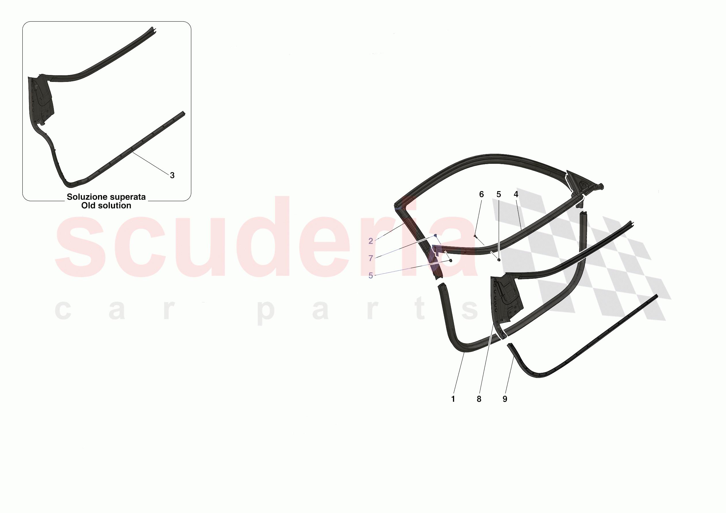 DOOR SEALS of Ferrari Ferrari SF90 Stradale USA