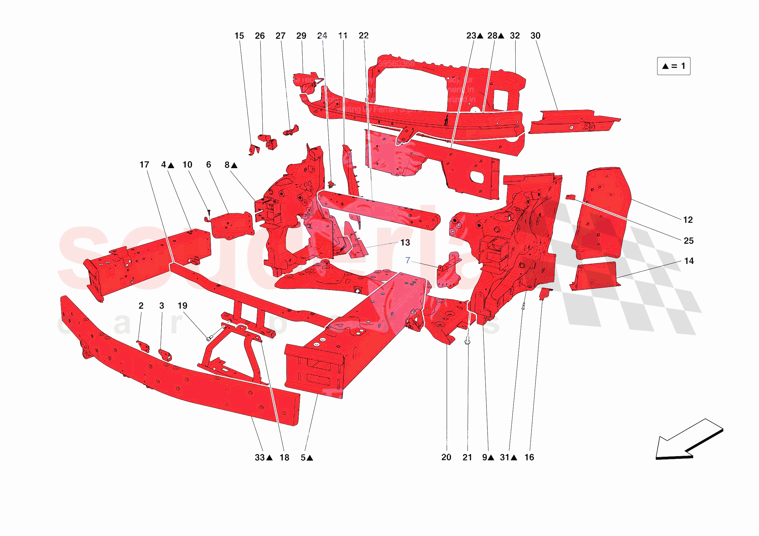 STRUCTURES AND ELEMENTS, FRONT OF VEHICLE of Ferrari Ferrari SF90 XX Spider Europe